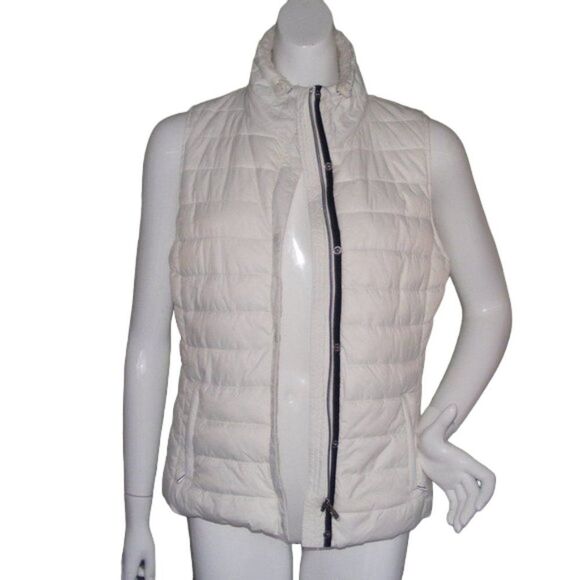 CALVIN KLEIN Puffer Vest, M, Winter White, Sherpa collar, Zipper front/flap - Picture 12 of 12